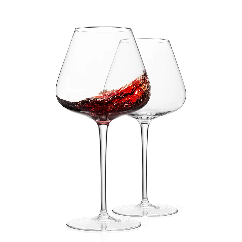 WOTOR 2Pcs/Set High Quality Wine Glass Transparent Red Wine Juice Drink Big Wine Glass Unbreakable Suitable For Wedding Party